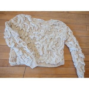 Missguided Fuzzy White Sweater Size Small